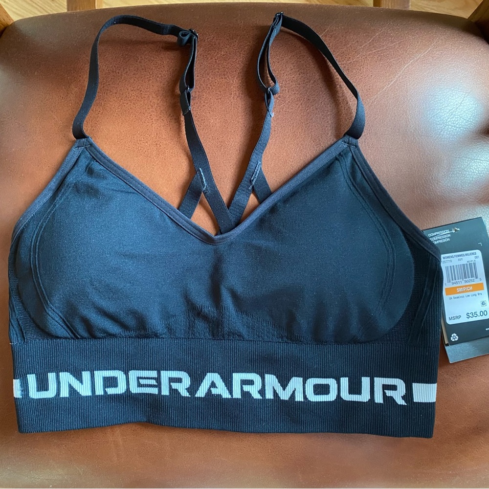 Under Armour Black Cross-Back Sports Bra.  NWT